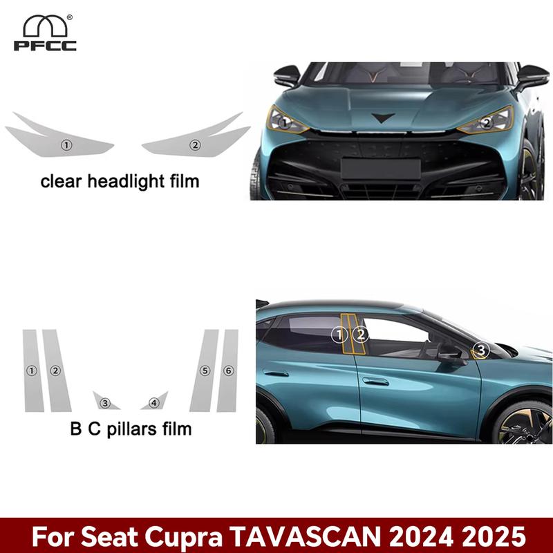 

For Seat Cupra TAVASCAN 2024 2025 Headlight A B Pillars TPU Protection Film Anti-scratch Pre-cut Clear PPF Resistant Invisible Clear Film