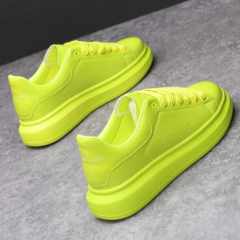 Brand Men's Shoes Black Glossy Casual Men Shoes White Fashion Couple Sneakers Man Shoes for Men