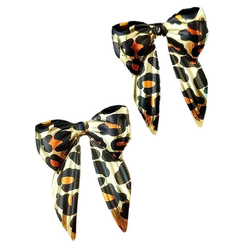 Leopard Print Vintage Bow Stud Earrings – 2025 New Advanced Charm