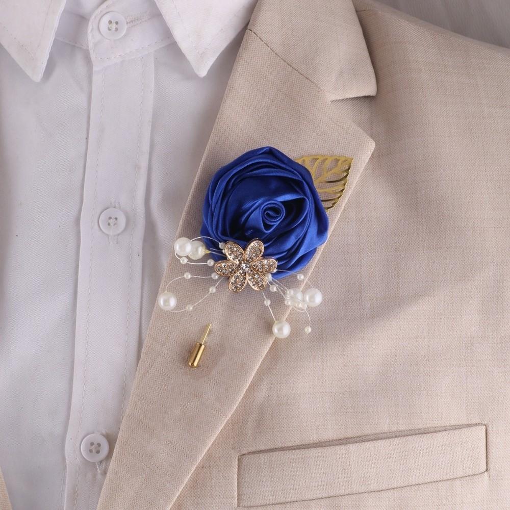Elegant Chest Flower Rose Wedding Brooch Fashion Groom and Groomsmen Accessories  Prom Party