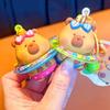 Funny Capybara Doll Keychain Cute Cartoon Car Key Ring Lucky Swimming Ring Capybara Pendant  Unisex