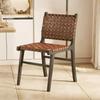 Nordic Wooden Rattan Lightweight Luxury Balcony Chair Rope-Woven Lazy Recliner Stylish Saddle Backrest Seat