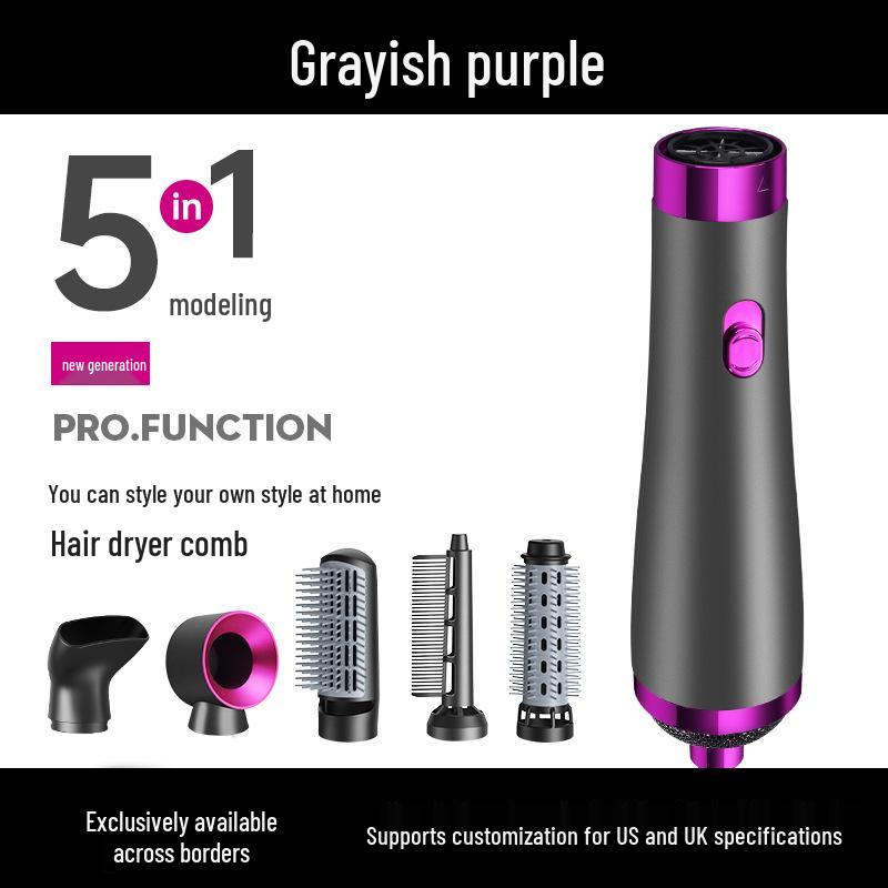 Инструмент для укладки волос 5-в-1: Выпрямитель, Фен-щетка, Плойка, Фен и Расческа Customizable for US/UK/JP