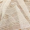 Cream Bone Jacquard Wave Stripe Lace Fabric for Shawls, Scarves, Curtains, and Covers