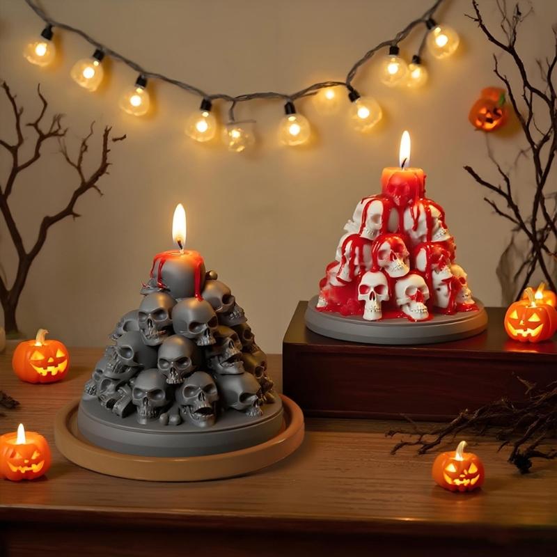 Skull/Pumpkin Shape Silicone Baking Mold Candle Moulds for Chocolate Crafts Halloween Party Supplies Dishwasher Safe