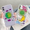 Funny Sun Moon Face Shockproof Phone Case For iPhone 15 14 11 12 13 Pro MAX Mini XS XR SE 14 Plus Fundas Transparent Back Covers