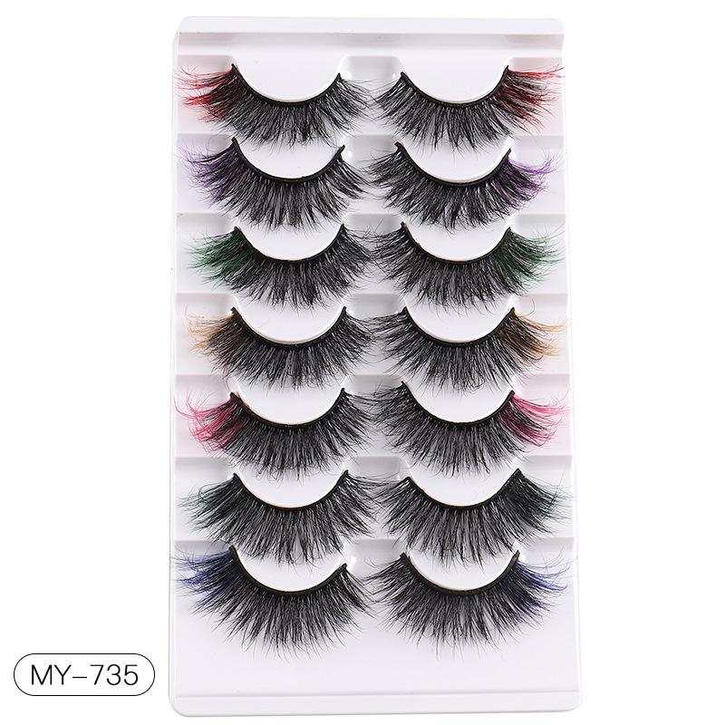 High Imitation Mink Hair Color False Eyelashes Simulation Dense Multi-Layer Three-Dimensional Curled Eyelashes