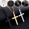Unisex Stainless Steel Cross Pendant Necklace Punk Hip Hop Chain Vintage Crucifix Rosary Beads Charm Cool Gift for All