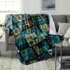 Boho Geometric Flannel Blanket, Perfect for Sofa, Bed, Camping & Travel – Ideal Gift for Friends and Family