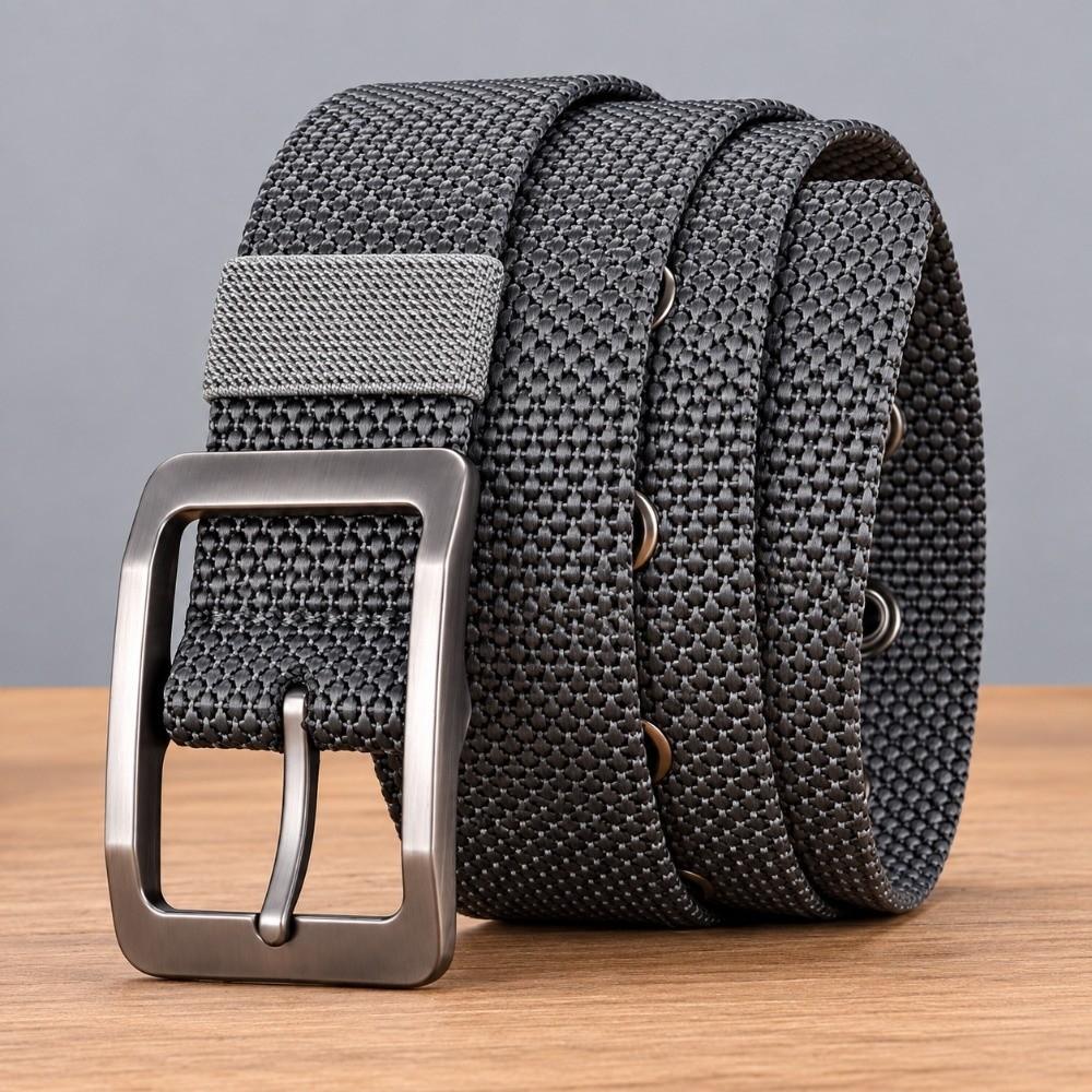 3.8cm Wide Woven Fabric Belt 120cm Length Casual Trouser Belt  For Jeans Trousers