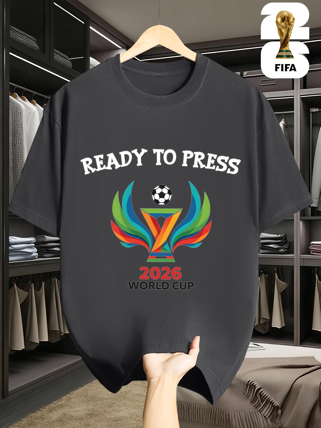Comfortable Men s and Women s Tops with a World Cup Football-themed Print, Loose Fit, a Must-have for Football Fans, Versatile, S серый