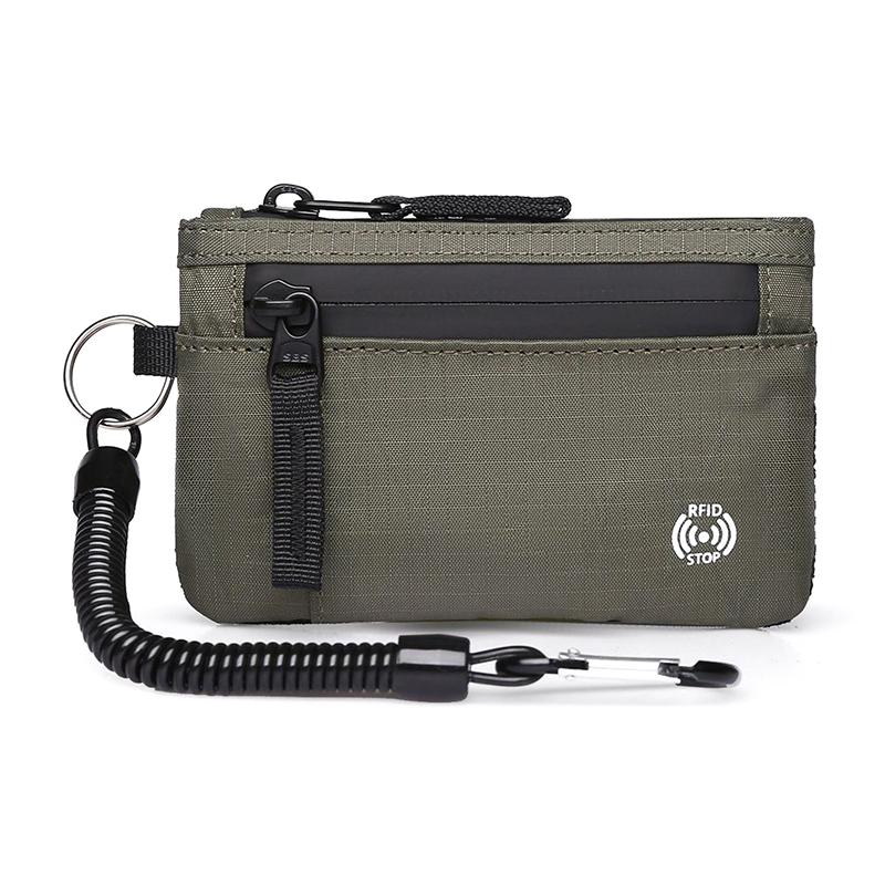 Rfid Credit Card Holder Men'S Short Wallet Zipper Coin Bag X-Pac Mini Travel Wallet Male Tactical Purse Coin Purse