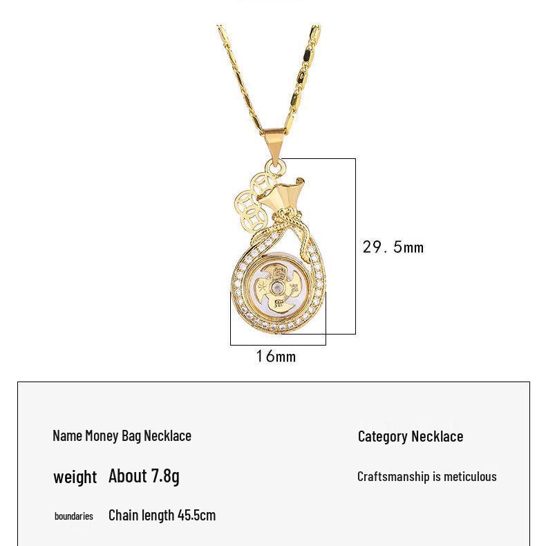 Southeast Asian Gold-Plated Copper Coin Pendant Necklace for Women