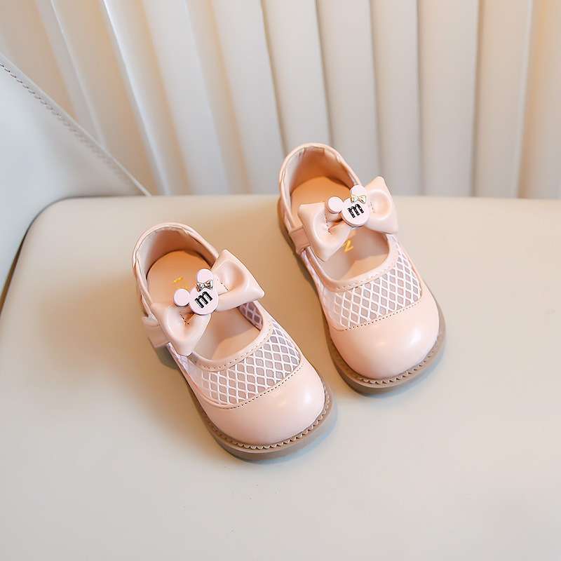 Children's mesh breathable baby shoes 2025 spring and summer children's foreign non-slip small leather shoes girls' small fragrant wind princess shoes