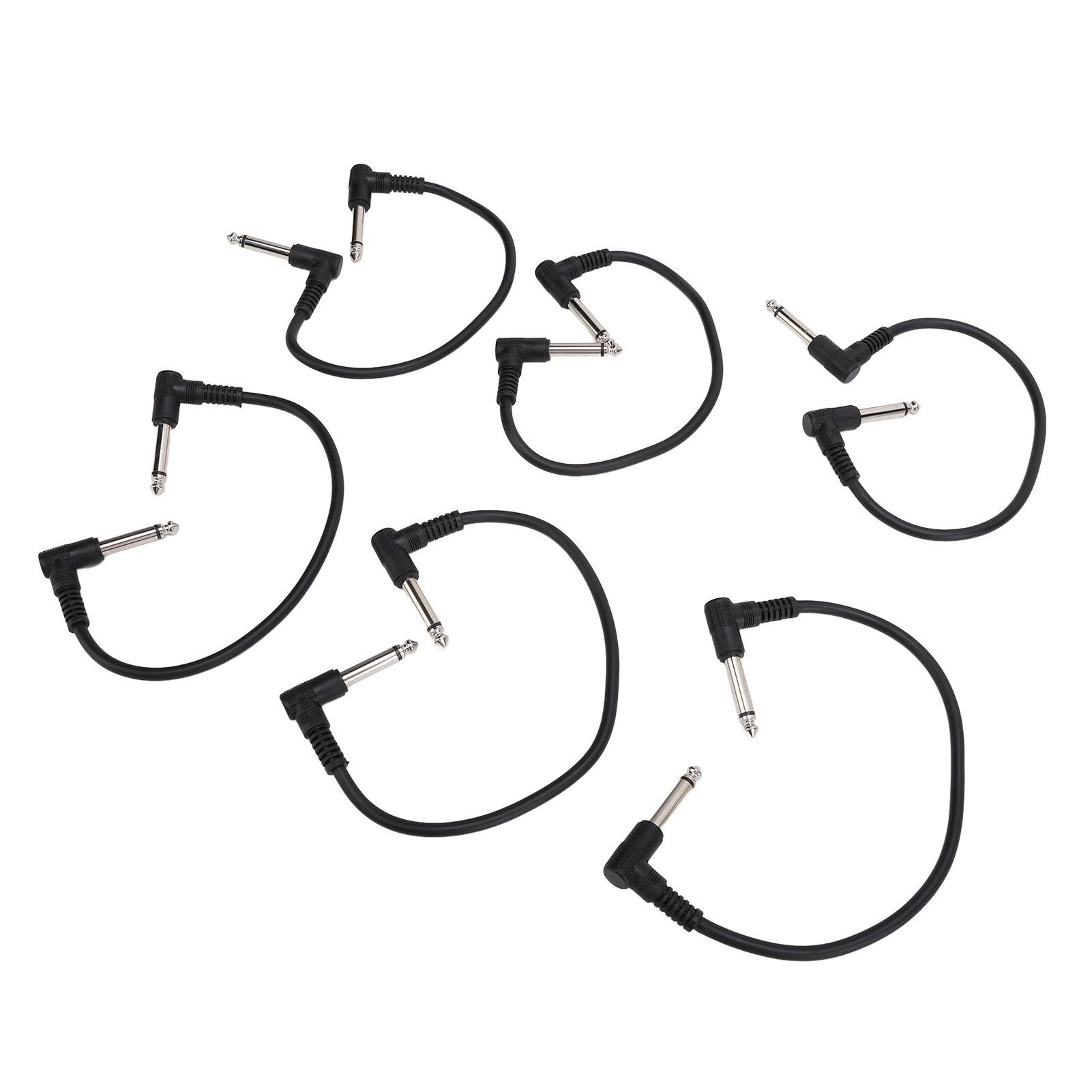 

6Pcs Electric Guitar Effect Cable 14in Right Angled Guitar Pedal Cord Patch Cable 30cm Flat Head
