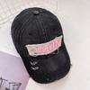 Denim Retro Washed Baseball Cap With Letter Embroidery Design For Use Outdoor