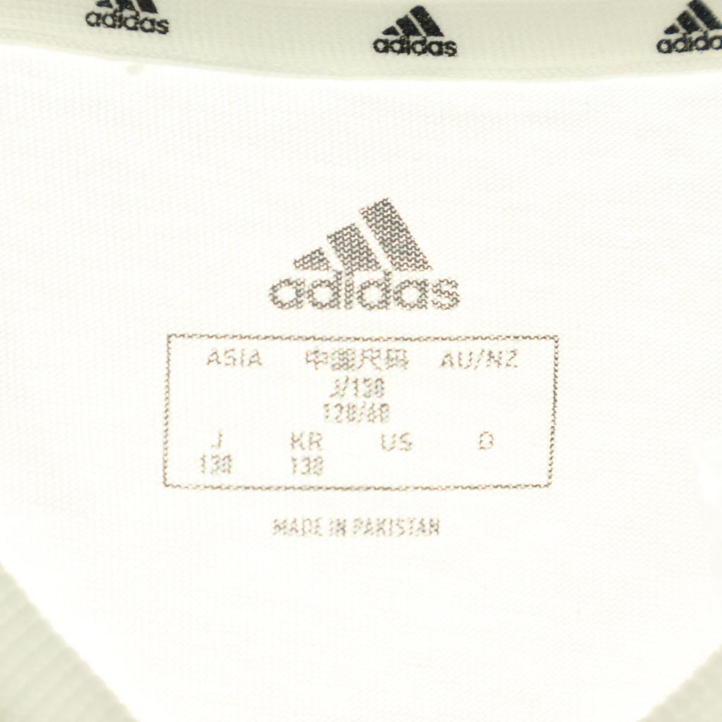 Unused Adidas Short Sleeve Round Neck T-shirt 130 White Kid's Used