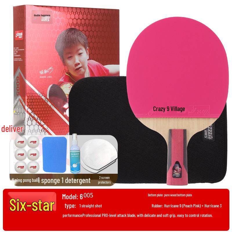 Tianji Blue Professional Grade Shakehand Table Tennis Racket with Eight-Star Blue Sponge Backhand Grip