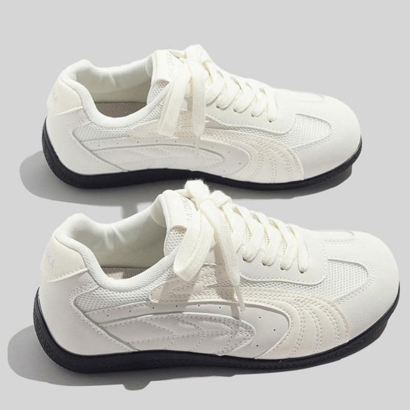 Dexun Schuhe mit dünner Sohle Vielseitige weiße Schuhe Leichte Freizeitschuhe Retro-Mode Damenschuhe Studenten Low-Top Sportschuhe