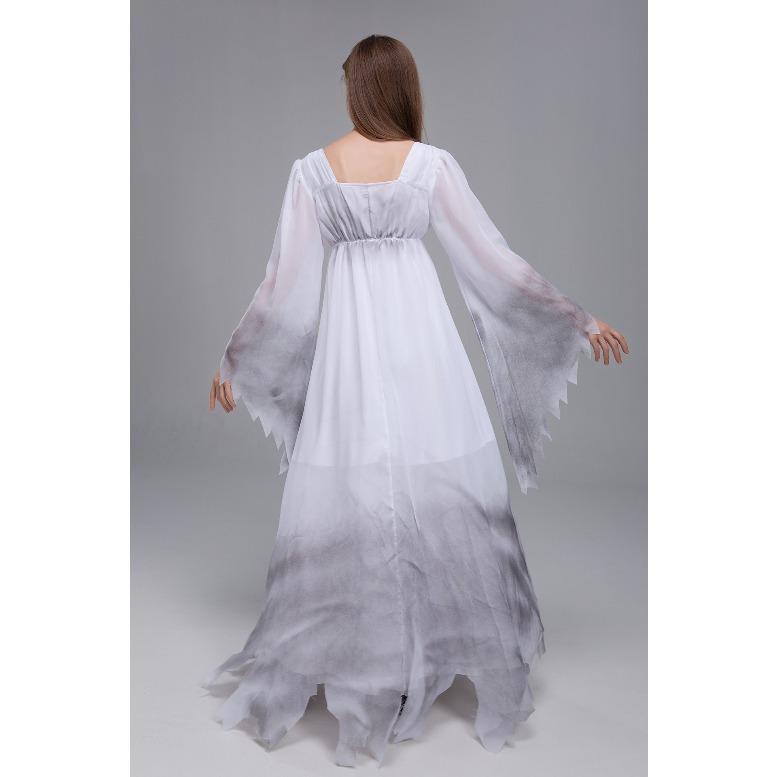 XXL nadměrná velikost Halloweenský cosplay kostým hřbitovní duch nevěsta jevištní vystoupení bílý ženský duch