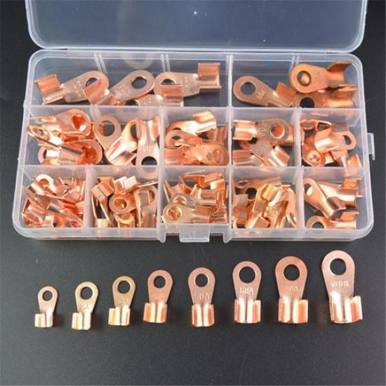 

90x Copper Battery Cable Connector Terminal Open Lugs Wire Terminals OT 10A-100A