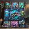 Cyberpunk Crocodile Gallery 2D Flat Pattern Flannel Blanket, High Quality All Seasons, Home Decor, Warmth and Comfort, Perfect for Christmas Gifts.