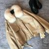 Fleece thickened leather jacket short removable 2 autumn and winter new products imitation fox fur collar fur integrated jacket women's clothing