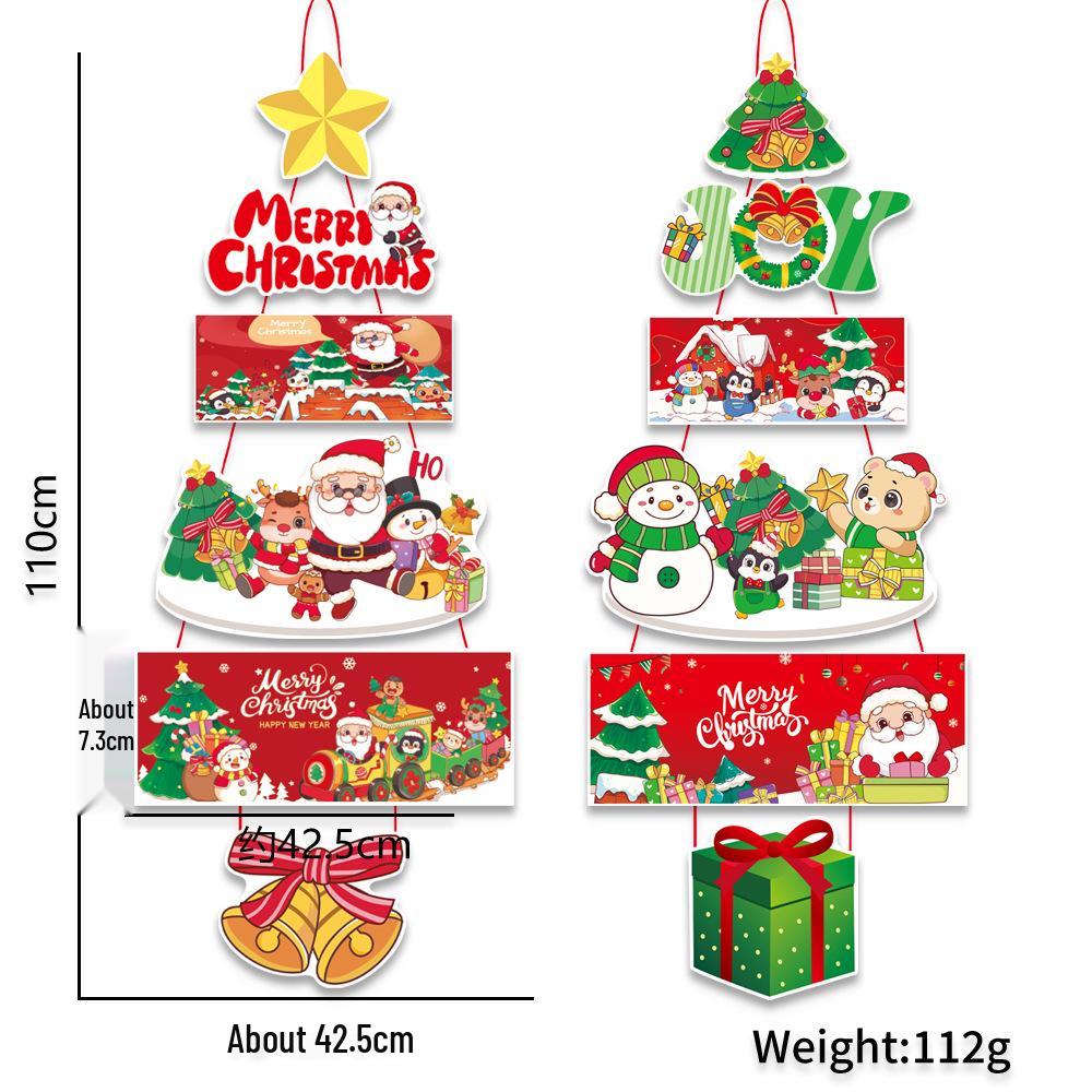 Christmas Door Hanger: Santa Claus and Tree Couplet Ornament