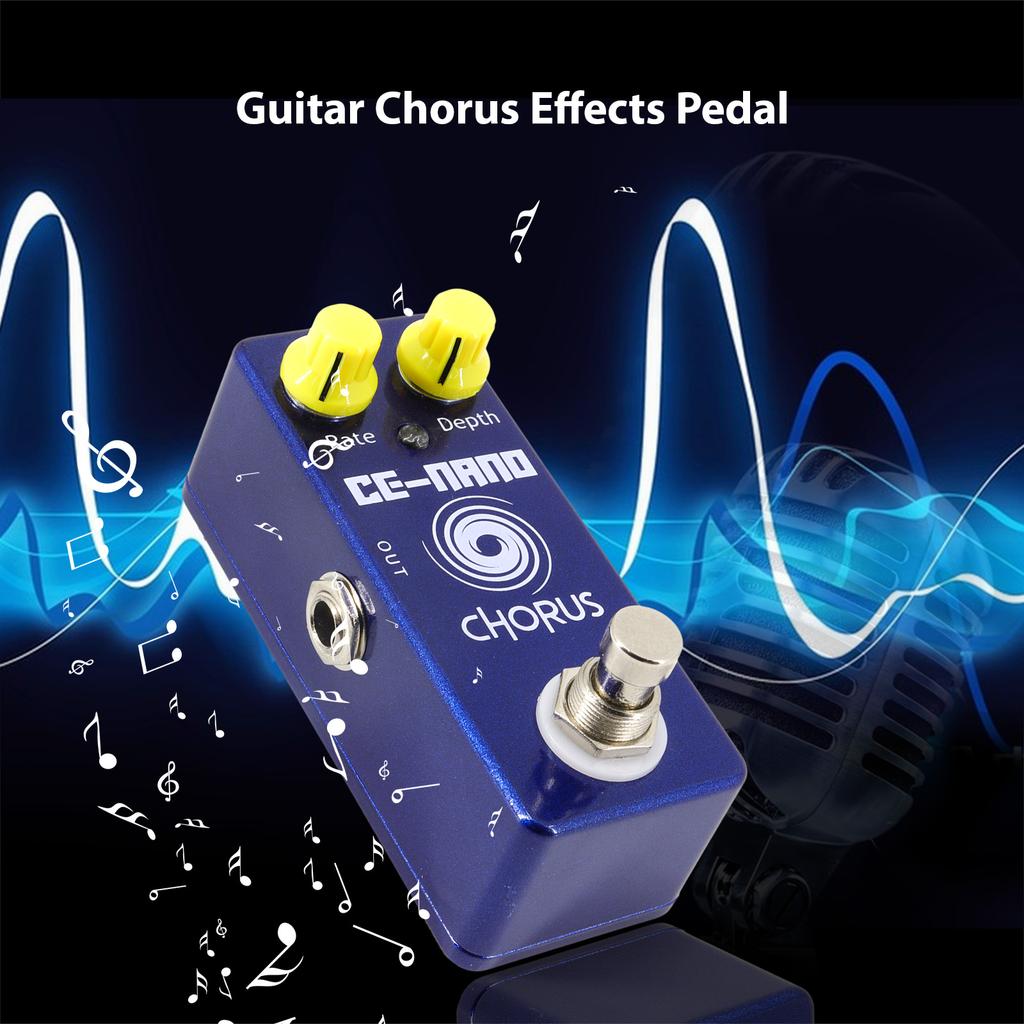 Gitarren-Chorus-Pedal, Effektpedal für E-Gitarre, True Bypass, Gehäuse aus Zinklegierung, DC 9V, 6,35mm Ein-/Ausgangsschnittstelle