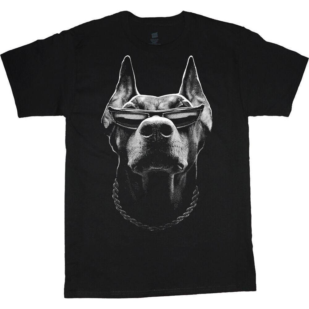 Футболка унисекс Doberman Tee Gangster Bad Ass Dog W Shades Dawg 101015 S чёрный