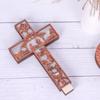 Wooden Decoration Desktop Cross Ornament Handcrafted Luminous Ornament  Easter Party