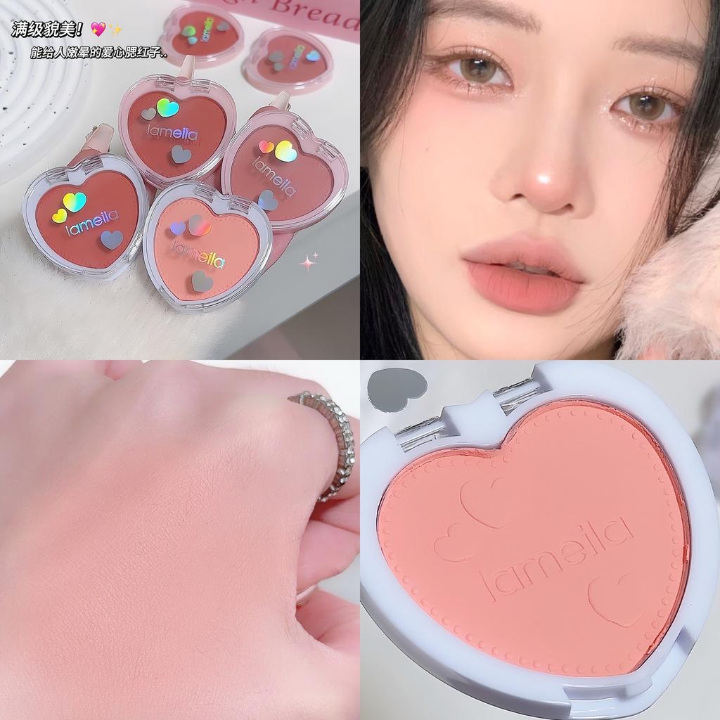 Lameila Single Color Heart Blush Palette Matte Flattering For Olive Skin