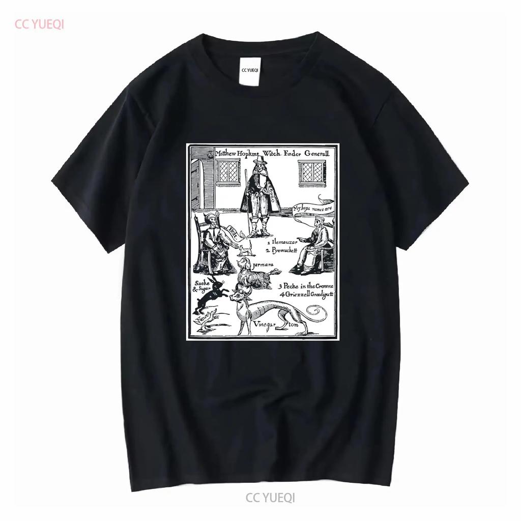 Matthew Hopkins Generální lovec čarodějnic Tričko Okultismus Čarodějnictví pentagram gotický dlouhý nebo krátký rukáv vintage Prané Strečové