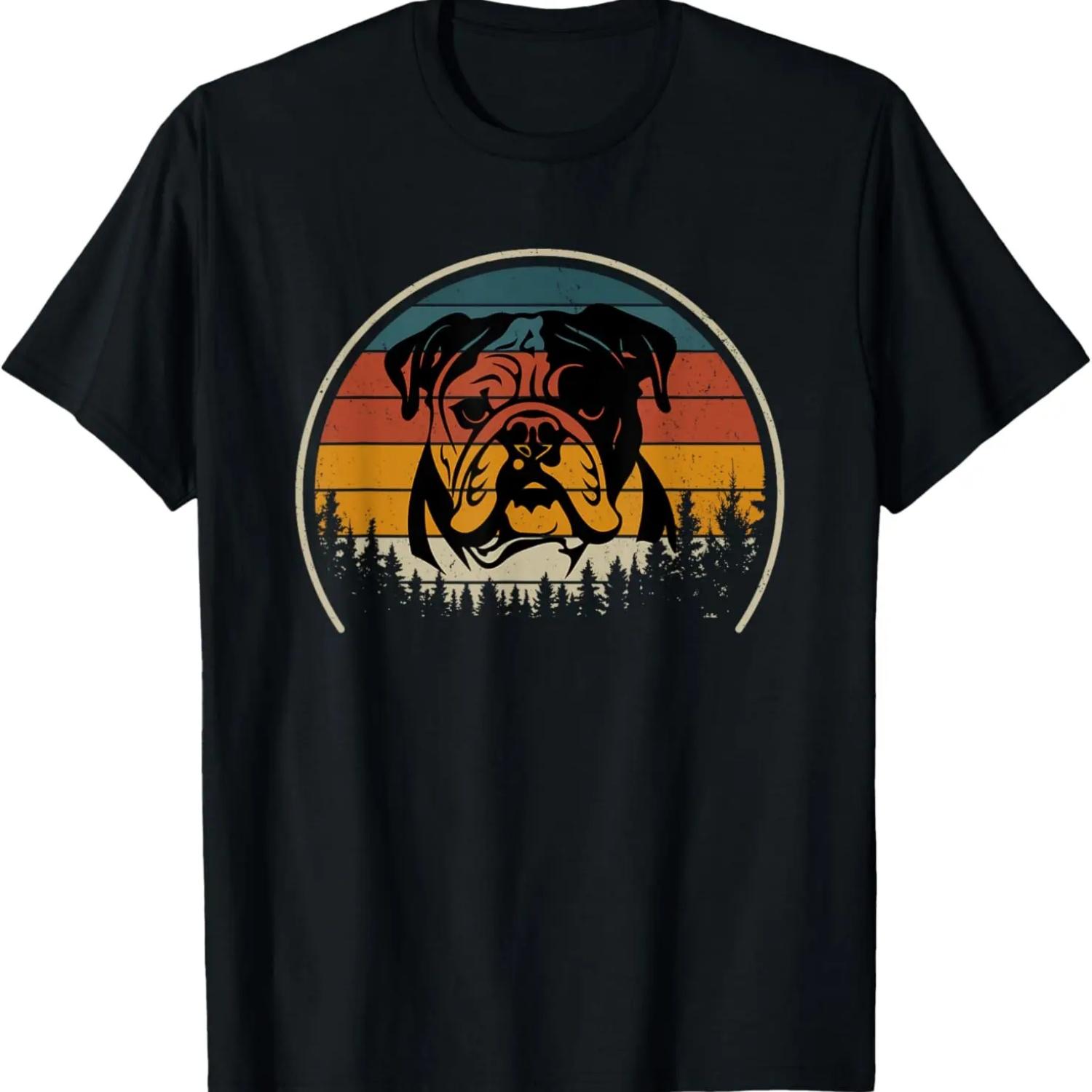 English Bulldog Retro T-Shirt XXXXXL чёрный