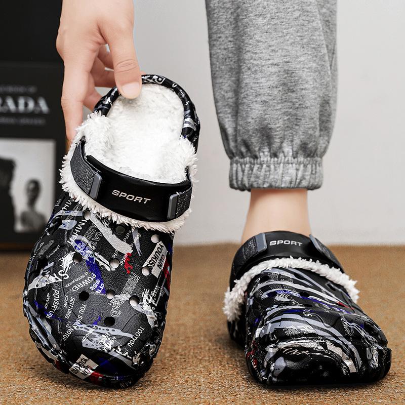 Ciabatte Invernali da Uomo, Ciabatte Calde in Peluche, Scarpe Morbide da Casa in Cotone, Ciabatte in Peluche Comfort per Uso Quotidiano all'Aperto