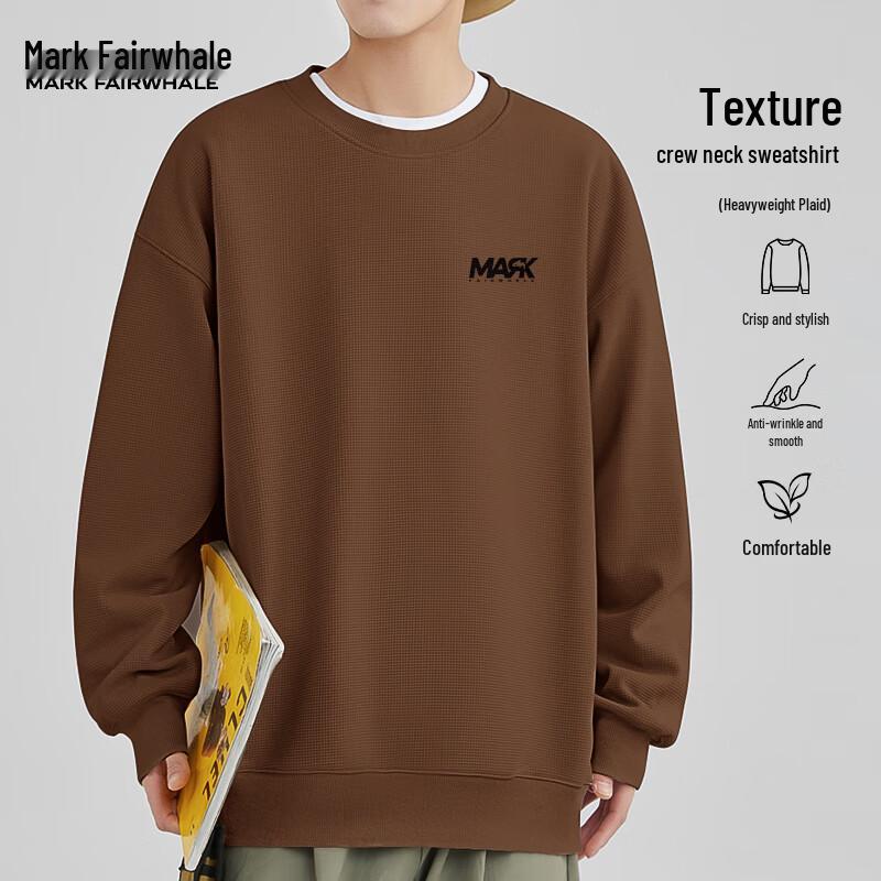 

Mark Fairwhale Men s Cool Silk Grid Anti-Wrinkle Round Neck Sweatshirt XL