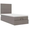 Ottoman Bed with Mattress Taupe 100x200 Cm Fabric