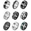 TK Trendy Hip Hop Rotating Decompression Titanium Steel Men's Ring