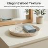 Stackable Round Wood Grain Plastic Vanity Tray Waterproof Bathroom Counter Organizer for Perfume Makeup Dressing Table Storage