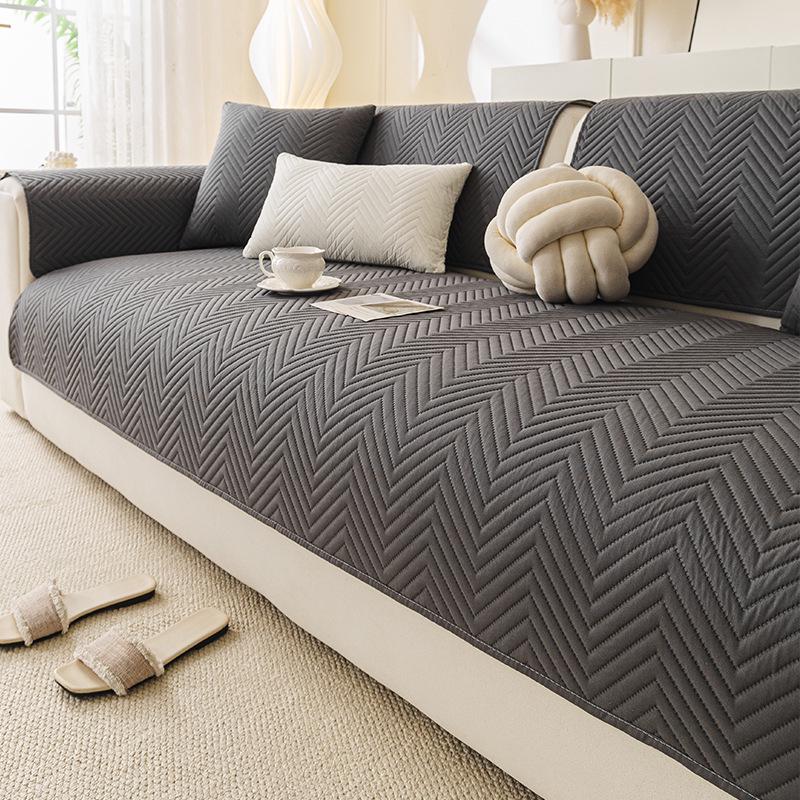 All-Season Waterproof & Non-Slip Brushed Fabric Sofa Cushion Cover