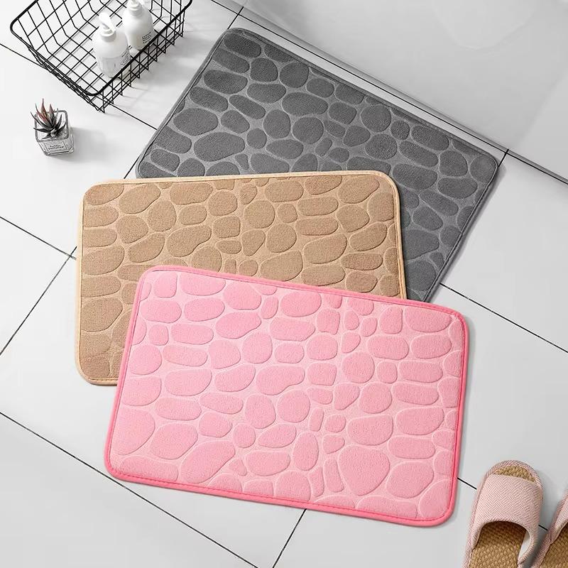 Floor Mat 1PCS Household Pebble Embossed Doorway Carpet Doormat Toilet Absorbent Foot Mat Bathroom Non-slip Floor Mat