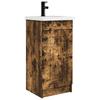 Bathroom Cabinet with Washbasin Smoked Oak