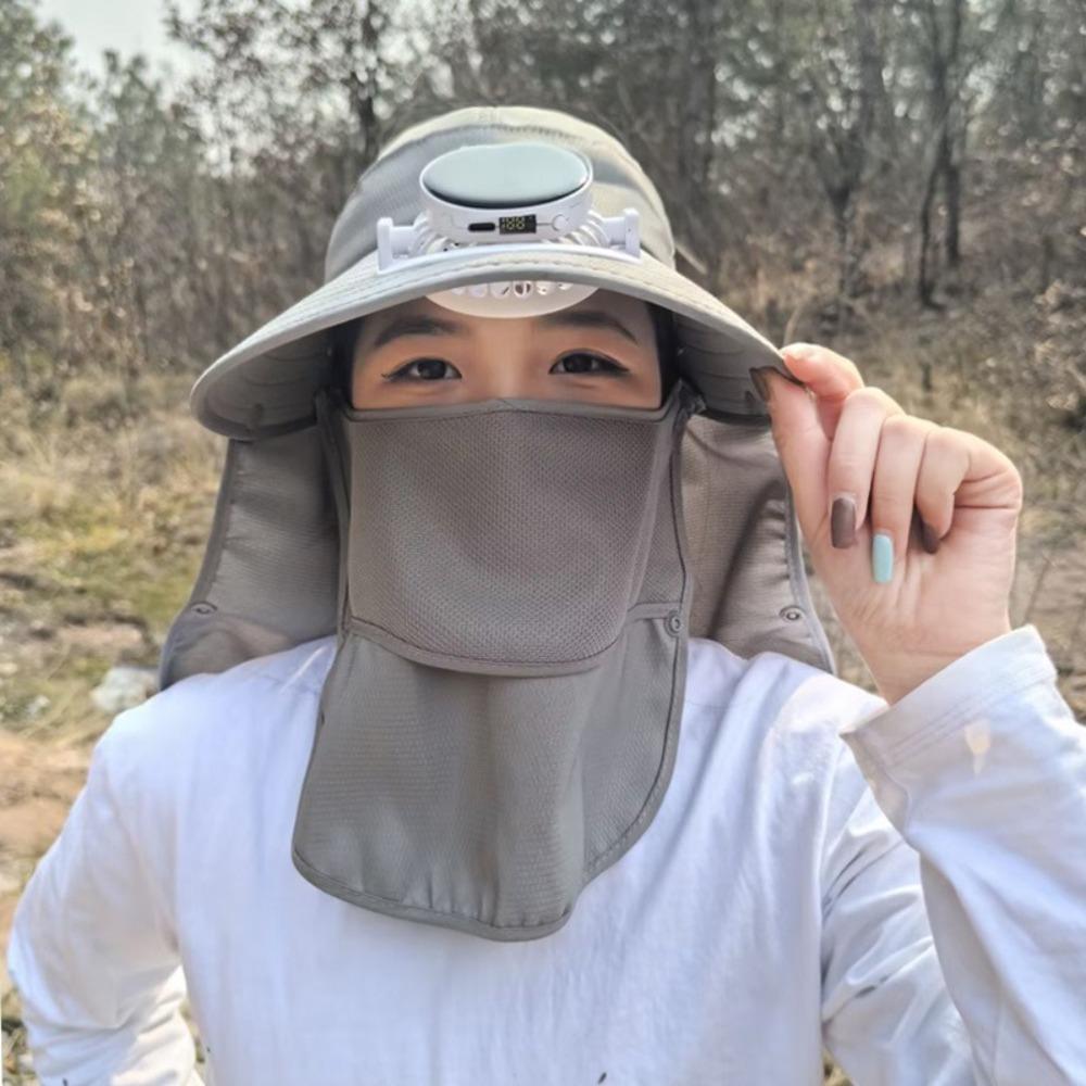 Rechargeable Fan Sun Hat Cotton Polyester Sunshade Hat New Visor Hat  Summer