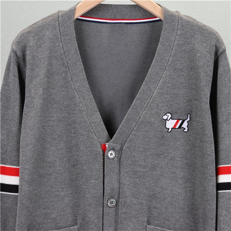 Knitted Cardigan Jacket Women's Autumn And Winter V Neck Sweater Striped Long Sleeved Loose Top Sweater