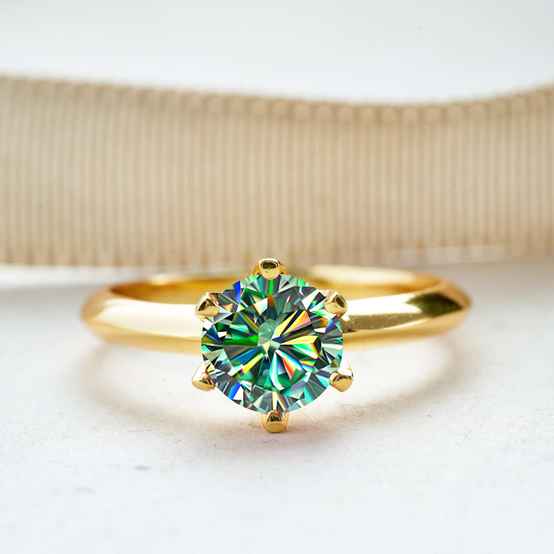 

Кольцо с муассанитом 1,0 карат 6,5 мм для очаровательной леди из стерлингового серебра 925 пробы с покрытием из 18-каратного золота, бриллиантовый тест пройден, женское ювелирное изделие, подарок 9