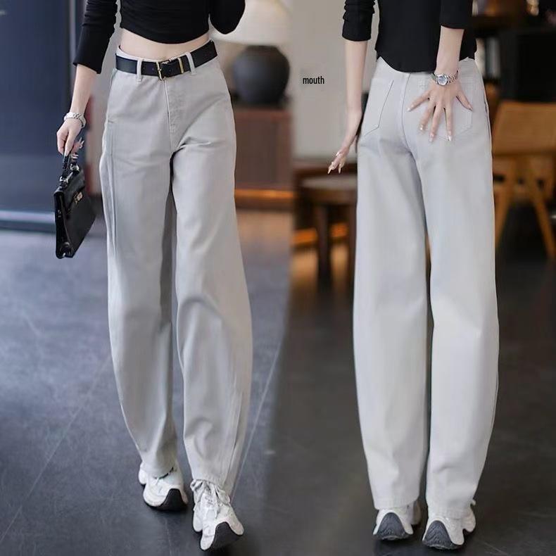 

Morandi Gray Women s High-Waisted Wide-Leg Slimming Jeans XXXXL