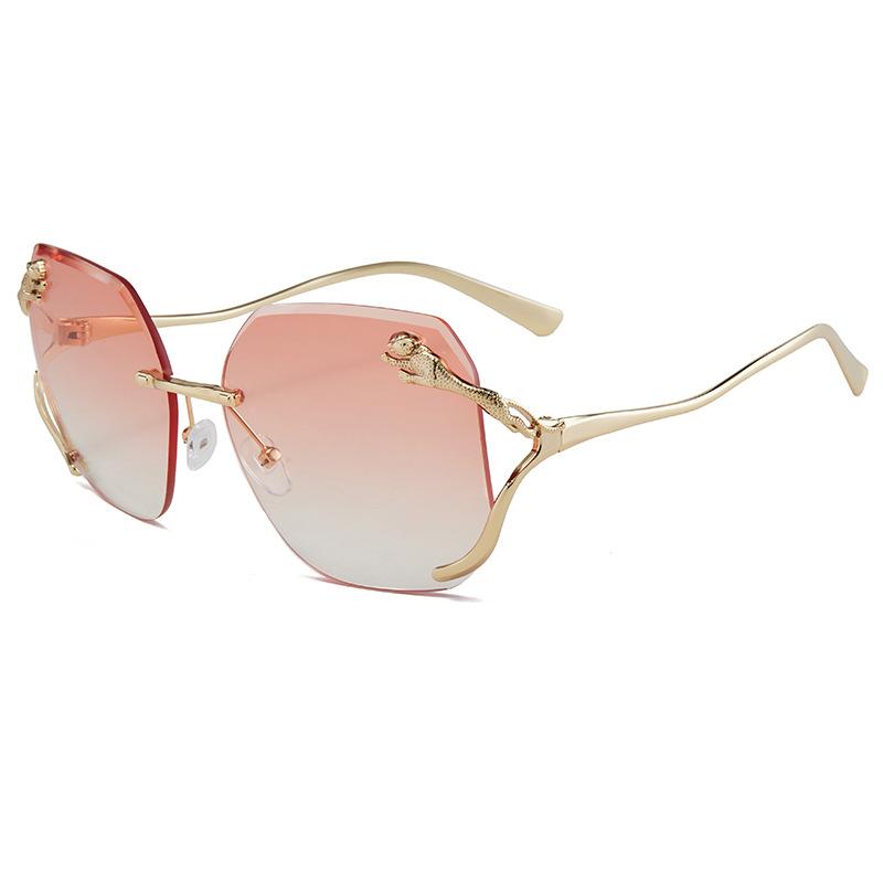 

Rimless Diamond Sunglasses Square Women Men Retro Sun Glasses Brand Designer Eyewear UV400 Shades Oculos Female Gafas Gold