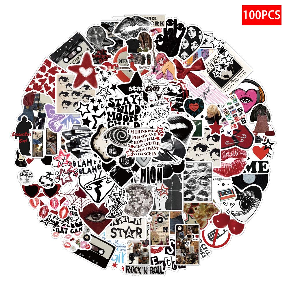 100 Y2K Downtown Girl Stickers for Notebooks, Skateboards, DIY Helmets - Waterproof & Decorative