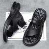 Summer Mens Slippers Fashion Casual Beach Shoes Luxury Leather Slippers for Men Comfort Flat Slippers Big Size48 Chanclas Hombre