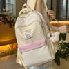 Schoolbag, Korean Style, Fashionable Middle and High School Student Backpack, Large Capacity Double Shoulder Bag for Girls, Fresh and Sweet Plaid 